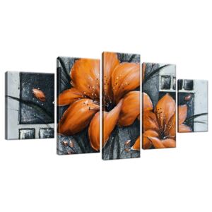 Ručně malovaný obraz Nádherné oranžové Vlčí máky 150x70cm RM2454A_5B
