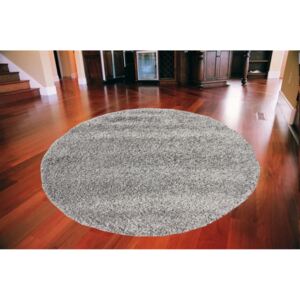 Kusový koberec Shaggy vlas 50 mm šedý kruh, Velikosti 80x80cm