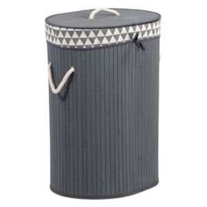 Koš prádelní z bambusu, ovál, barva šedá, v papírové krabičce KD4428