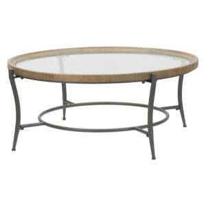 Konferenční stolek Mauro Ferretti Glasiro 106x43 cm, přírodní/tmavě šedá