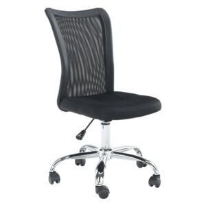 Kancelářská židle, látka + chrom, černá, Idor