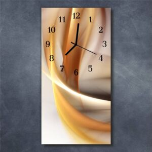 E-shop24, 60x30 cm, Hnn46665904 Nástěnné hodiny obrazové na skle - Abstrakt zlatý