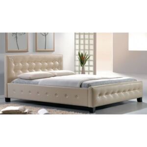 Moderní čalouněná postel BARCELONA krémová, 160x200