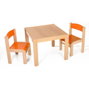 Hajdalánek Dětský stolek LUCAS + židličky LUCA (oranžová, oranžová) LUCASLUCAOROR