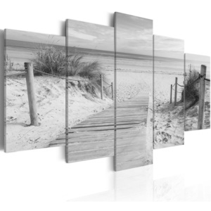 Obraz - Morning on the beach - black and white 100x50