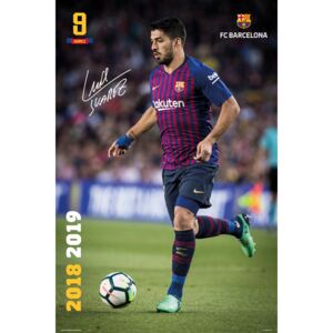 Plakát, Obraz - FC Barcelona 2018/2019 - Luis Suarez Accion, (61 x 91,5 cm)