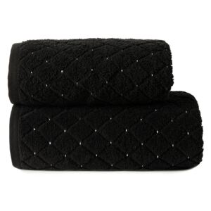 Bavlněný froté ručník se vzorem OLIWIER 50x90 cm černá 520 gr Mybesthome