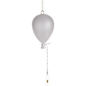 Skleněný balónek se jmenovkou šedý