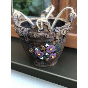 Keramika Javorník Závěsný květináč - fialky