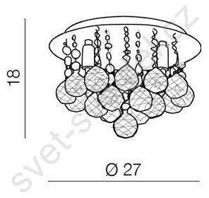Azzardo AZ1285 - Křišťálové stropní svítidlo BOLLA 3xG9/40W/230V AZ1285