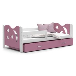 Dětská postel MIKOLAJ P1 COLOR + matrace + rošt ZDARMA, 160x80, bílá/růžová