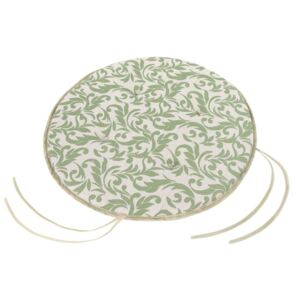 Sedák IVO kulatý hladký - průměr 40 cm ornament zelený Bellatex