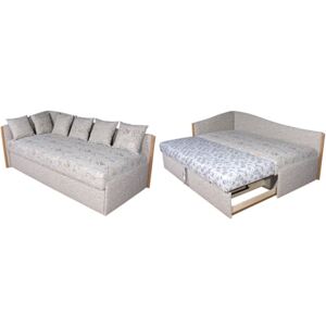 BLANÁŘ Čalouněná rozkládací postel Peggy - 160 x 200 cm + 6 dekorativních polštářů