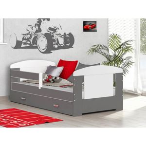 Dětská postel FILIP Color 180x80, včetně ÚP, bílý/šedý