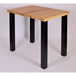 Majstrštych Přídavný stolek Kukačka Typ a sukovitost dřeva: Dub sukovitý/rustikální (bez příplatku), Barva kovových nohou: Černá mat - RAL 9005 (bez příplatku), Velikost přídavného stolku (D x Š): 60 x 90 (cm)