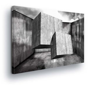 Obraz na plátně - Levitující Krychle v Šedé 100x75 cm