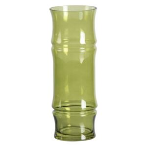 Zelená skleněná váza WOOOD Kane, výška 30 cm