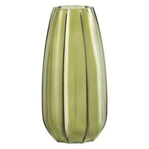Zelená skleněná váza WOOOD Kali, výška 28 cm