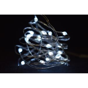 Světelný řetěz s časovačem 100 cm, 20 LED studené bílé světlo