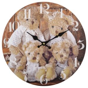 Nástěnné hodiny BEAR FAMILY Ø 34 cm Mybesthome