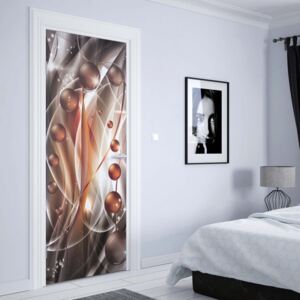GLIX Fototapeta na dveře - 3D Modern Ornamental Design Orange And Grey | 91x211 cm