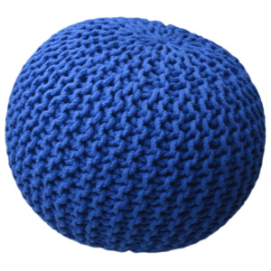 Primabag Pletený taburet - puf Knitty modrá