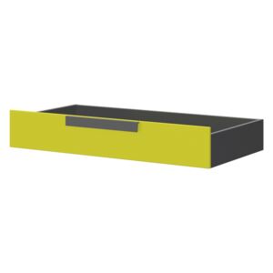 Zásuvka pro postel - WOW 15, grafit/zelená/dub nagano