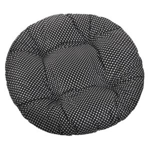 Sedák Adéla prošívaný kulatý - průměr 40 cm puntík černobílý Bellatex