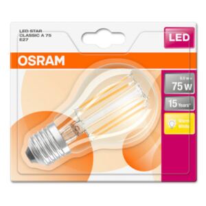 OSRAM LED Filament STAR ClasA 230V 8W 827 E27 / 1055lm / 2700K / 15000h / noDIM / A++ / Sklo čiré / Blistr 1ks (4052899961692) - Ledvance LED žárovka 4052899962187 230 V, E27, 8 W = 75 W, teplá bílá, A++ (A++ - E), vlákno