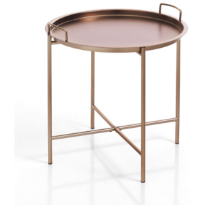 Tomasucci Odkládací stolek s tácem VANGA COPPER Ø.45x45cm, růžový