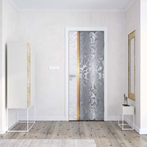 GLIX Fototapeta na dveře - Silver And White Luxury Ornamental Design | 91x211 cm
