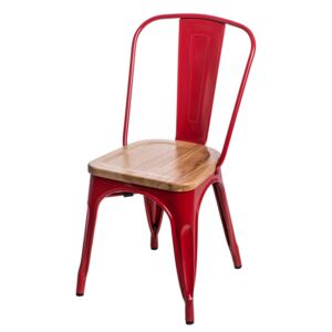 Jídelní židle Paris Wood borovice přírodní červená