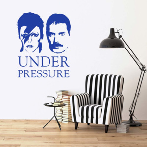 GLIX Queen & David Bowie - Under Pressure - samolepka na zeď Modrá 60x50 cm