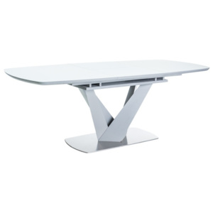 Jídelní rozkládací stůl 160x90 cm v šedé a bílé matné barvě KN973