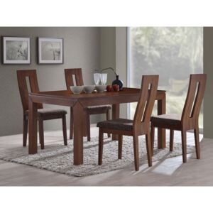 Stůl Moris a 4 židle Nela<br>ořech,1500x900 mm