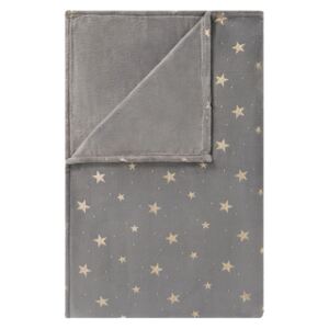 Livarno Home Hebká deka, 150 x 200 cm (hvězdy tmavě šedá) (100334711001)