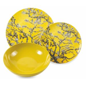 VILLA D’ESTE HOME Servis talířů Japanese Dream 18 kusů, žlutá, dekor květy