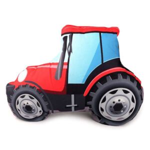 Polštář kočka, pes, hasičské auto, traktor s výplní - 5 (171) červená traktor