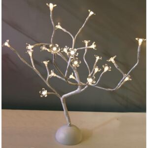 Kvetoucí stromeček 24 LED 40 cm žluté kvítky na baterie perleťový kmen