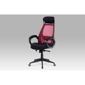 Kancelářská židle se synchronním mechanismem černá látka a červená MESH KA-G109 RED AKCE