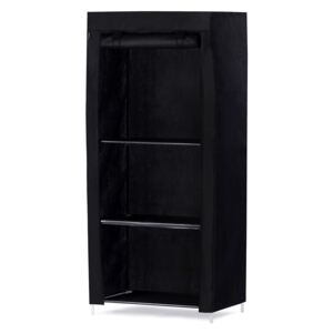 HOMEDE Látková šatní skříň Eve černá 155x70x45 cm