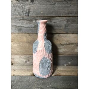 Růžová keramická váza HJ0068