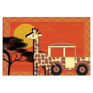 CARO Obraz na plátně - Giraffe And Car 50x40 cm