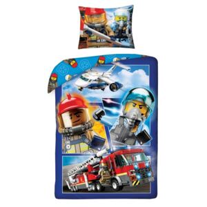 HALANTEX Povlečení LEGO City hasiči 140x200, 70x90, 100% bavlna