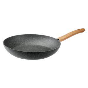 ERNESTO® Hliníková pánev / hliníková pánev wok, 28 cm (dřevěná rukojeť, pánev)