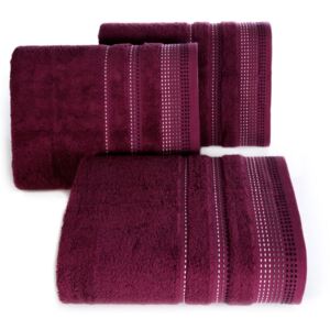 Bavlněný froté ručník s proužky SILVIA 50x90 cm, vínová, 500 gr Mybesthome Varianta: ručník - 3 kusy 50x90 cm zvýhodněná cena