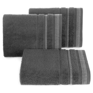 Bavlněný froté ručník s proužky SILVIA 50x90 cm, tmavě šedá, 500 gr Mybesthome Varianta: ručník - 3 kusy 50x90 cm zvýhodněná cena