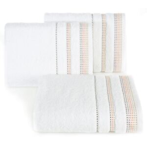 Bavlněný froté ručník s proužky SILVIA 50x90 cm, bílá, 500 gr Mybesthome Varianta: ručník - 1 kus 50x90 cm