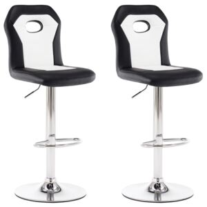Barové židle - umělá kůže - 2 ks | bílé