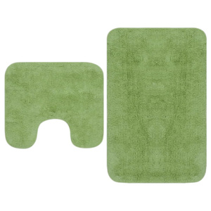 Sada koupelnových předložek 2 kusy textilní zelená